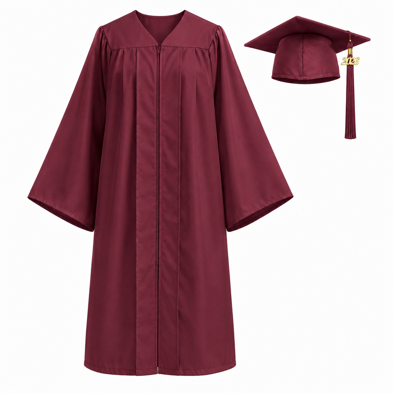 Unisex Matte Graduation Gown Set with Cap & Tassel