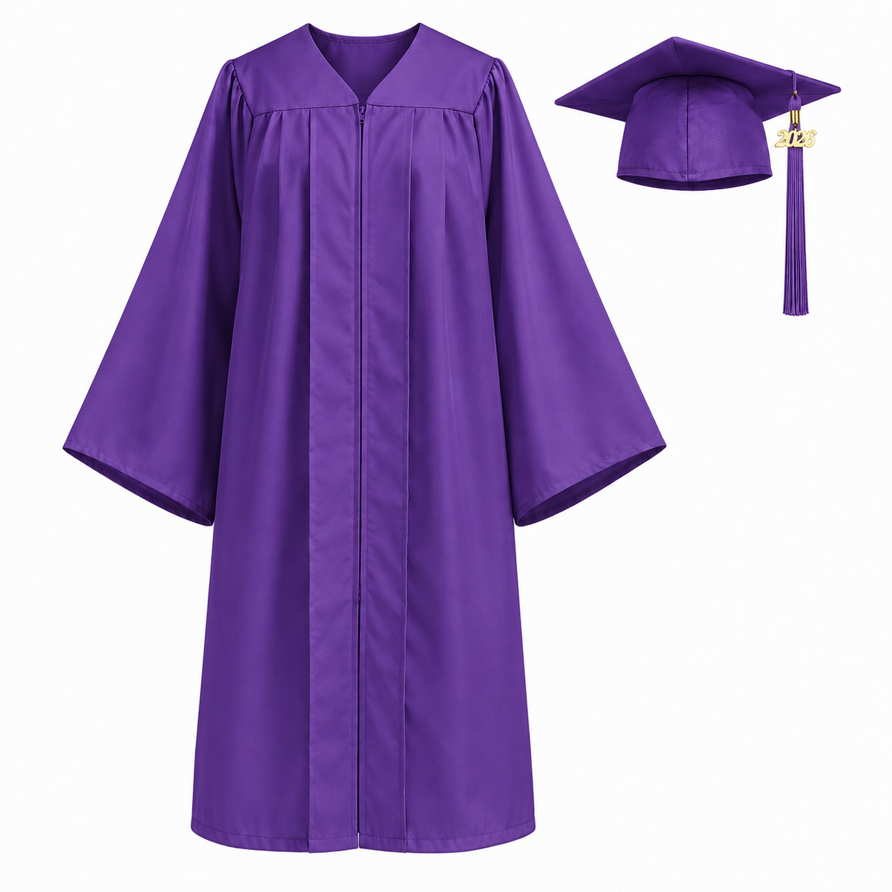 Unisex Matte Graduation Gown Set with Cap & Tassel