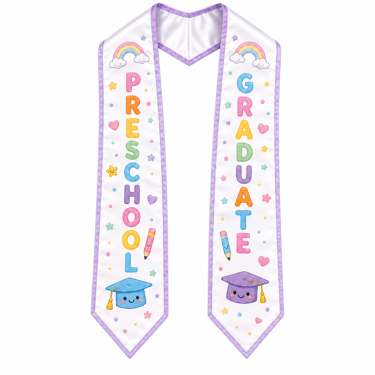 Kids Preschool Graduation Stole – Colorful Printed Sash