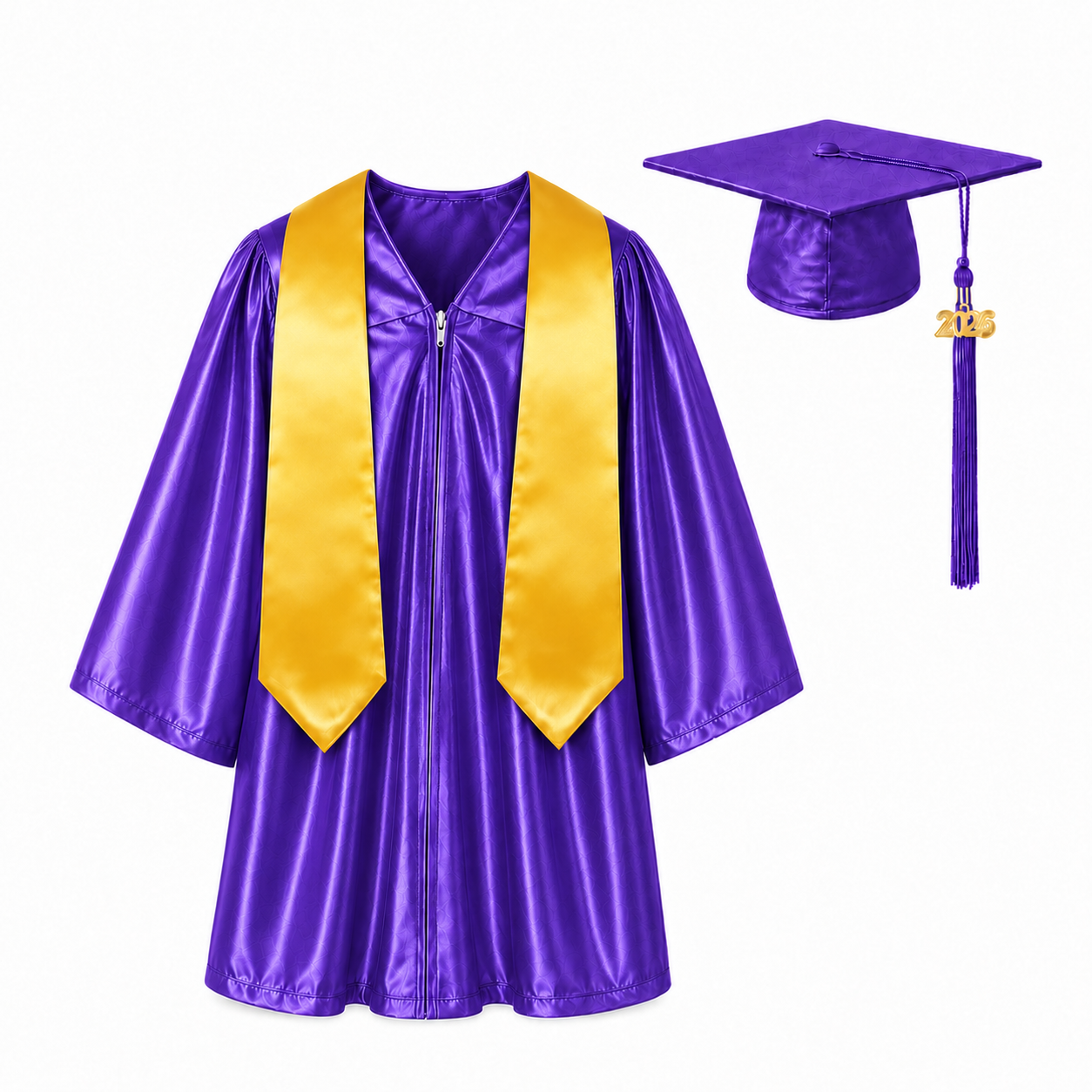 Shiny Kids Graduation Gown Set with Cap & Stole