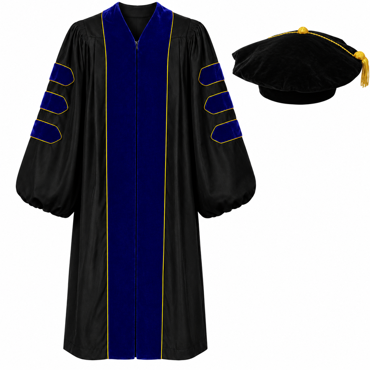 Doctoral Graduation Gown & Tam Set – Velvet Panels