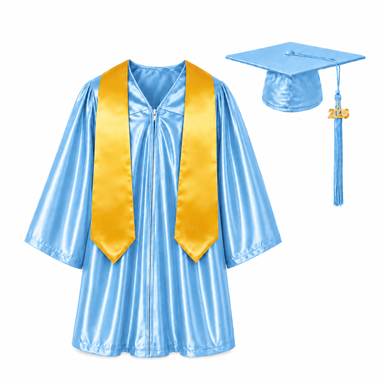 Shiny Kids Graduation Gown Set with Cap & Stole