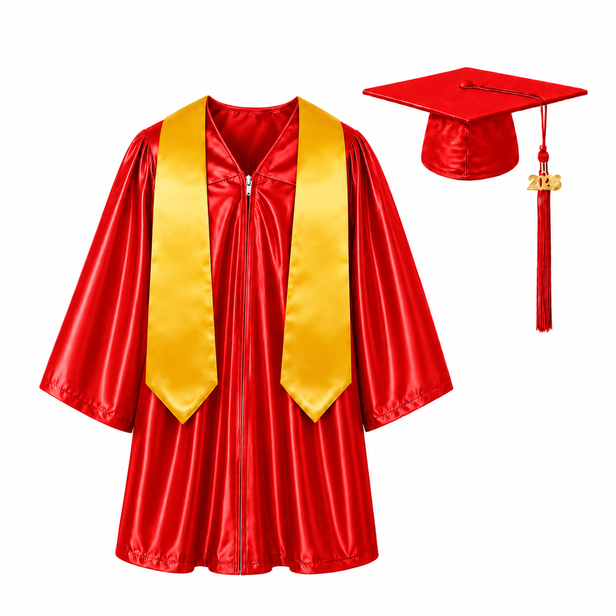 Shiny Kids Graduation Gown Set with Cap & Stole