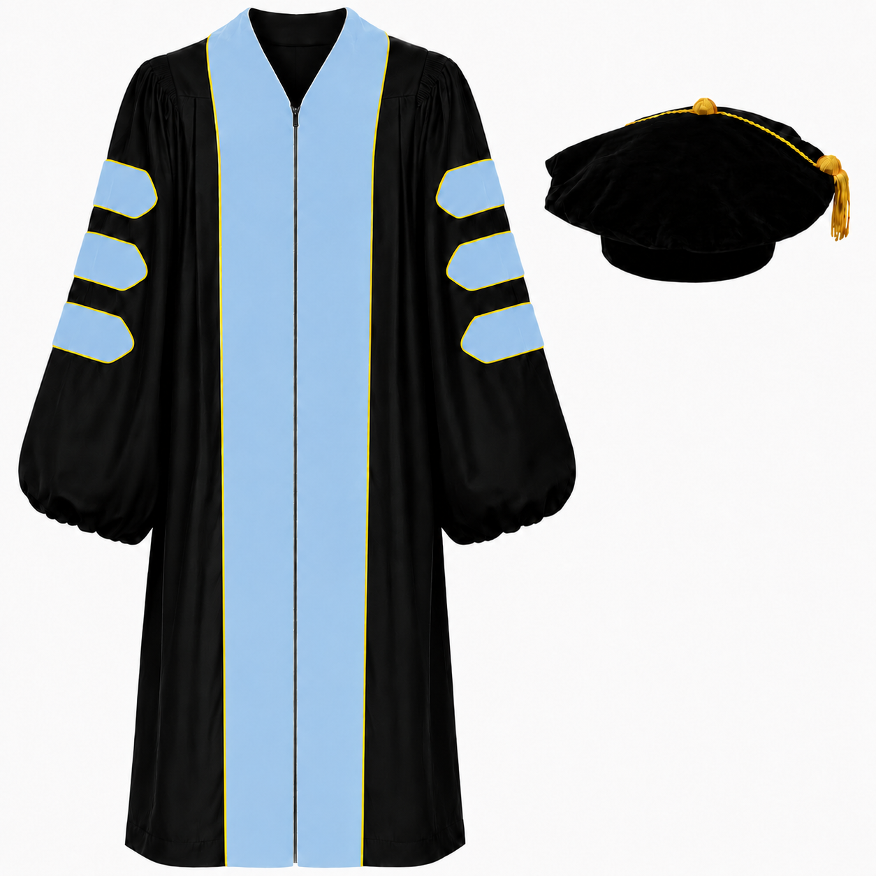 Doctoral Graduation Gown & Tam Set – Velvet Panels