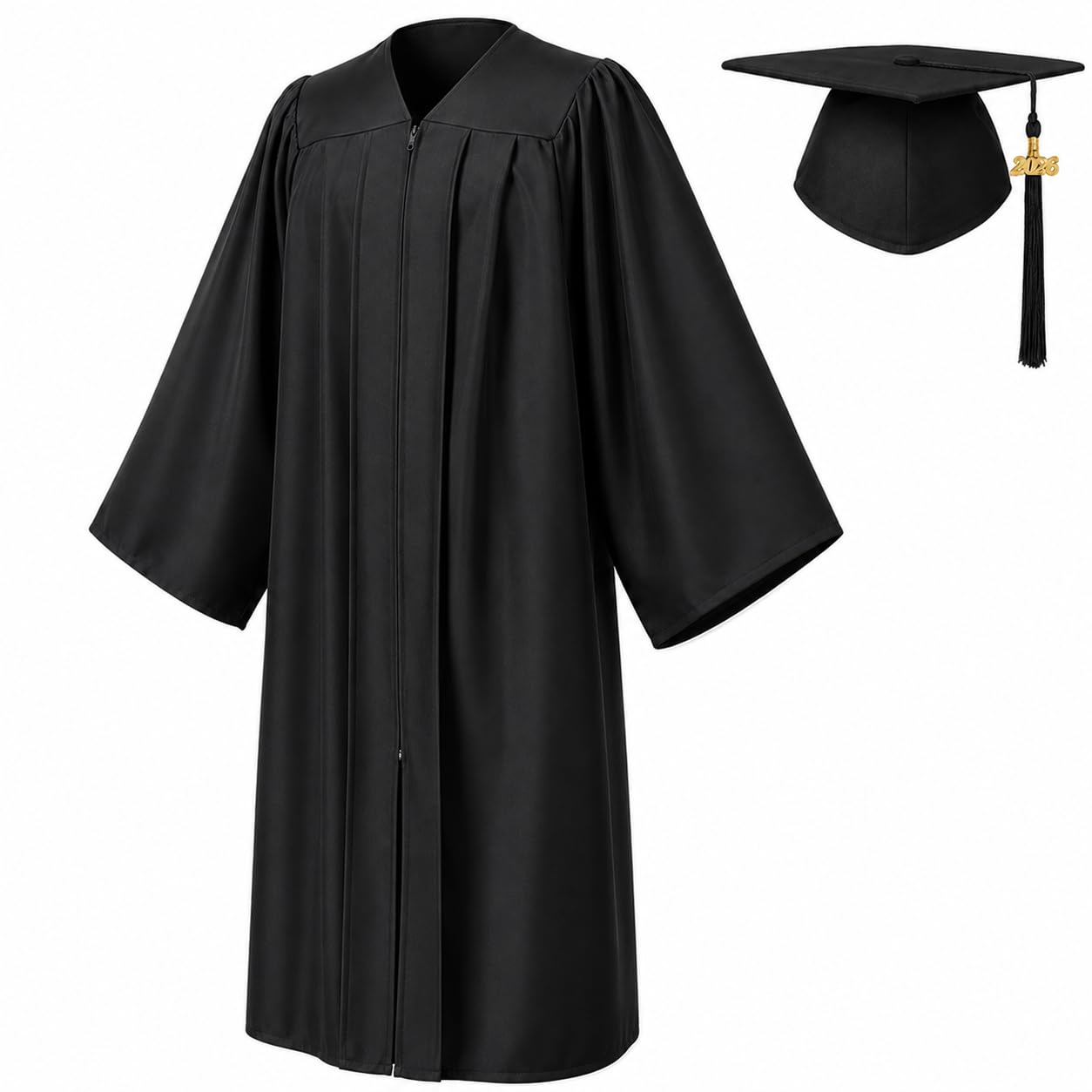 Unisex Matte Graduation Gown Set with Cap & Tassel