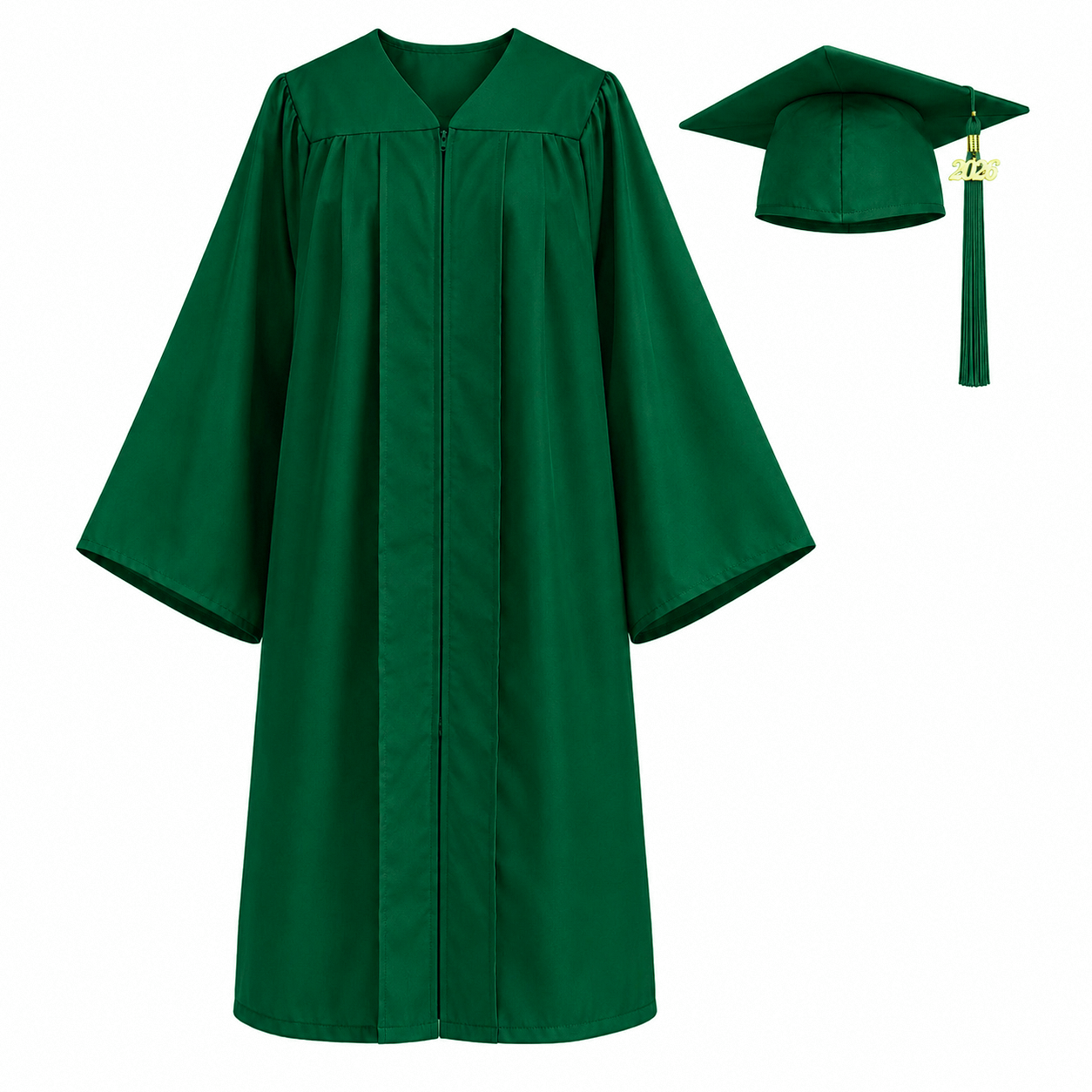 Unisex Matte Graduation Gown Set with Cap & Tassel