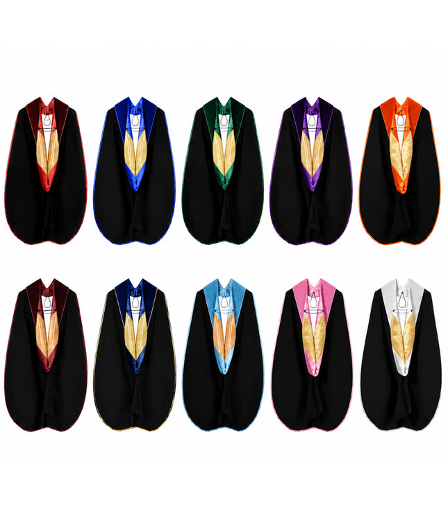 Custom Doctoral Academic Hood – Velvet Trim & Embroidery