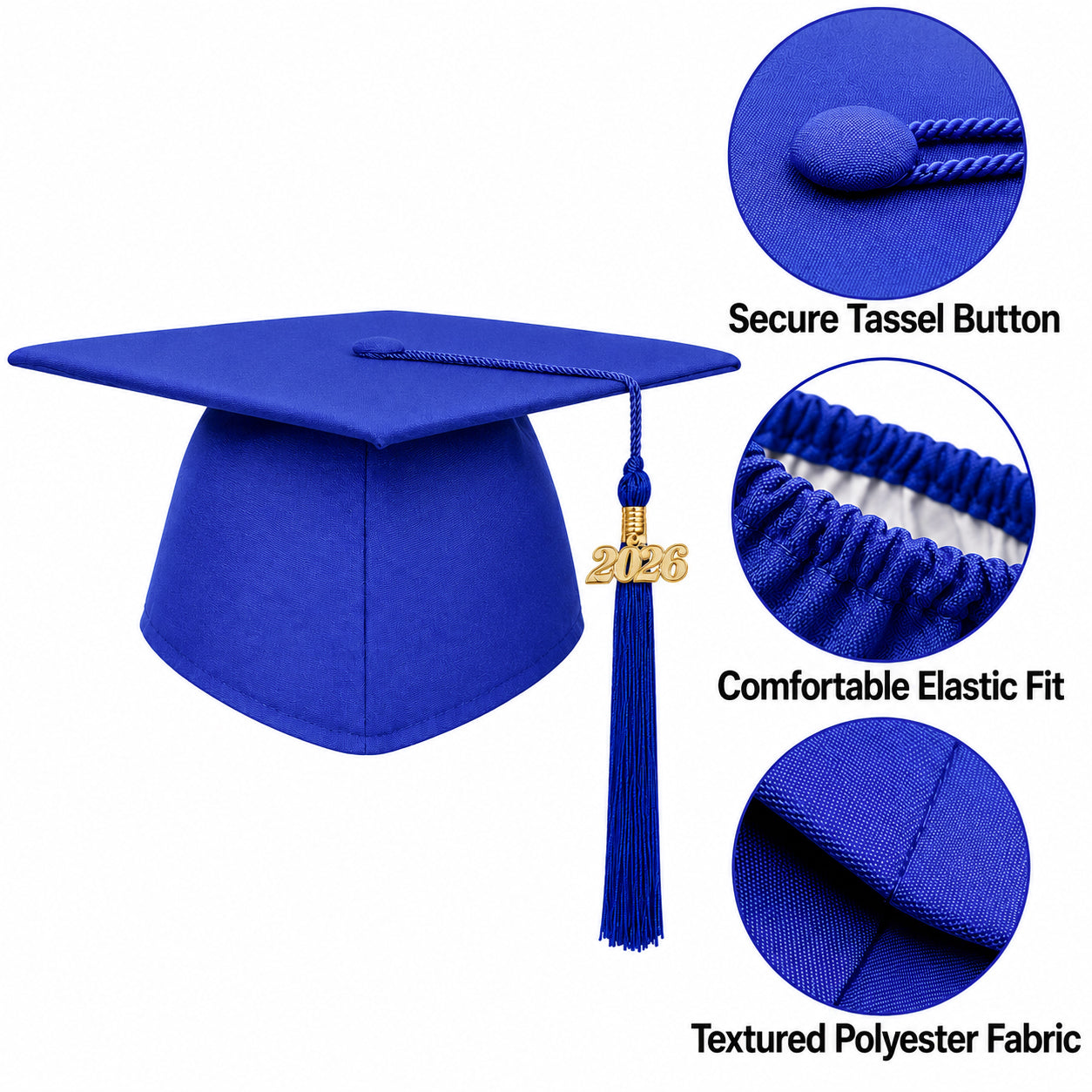 Matte Adult Graduation Cap with Tassel