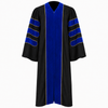 Doctoral Graduation Gown with Velvet Panels & Gold Piping