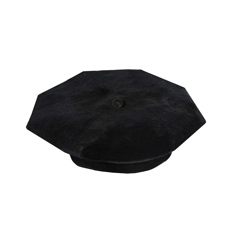 Black Velvet 8-Sided Doctoral Tam – Academic Graduation Cap