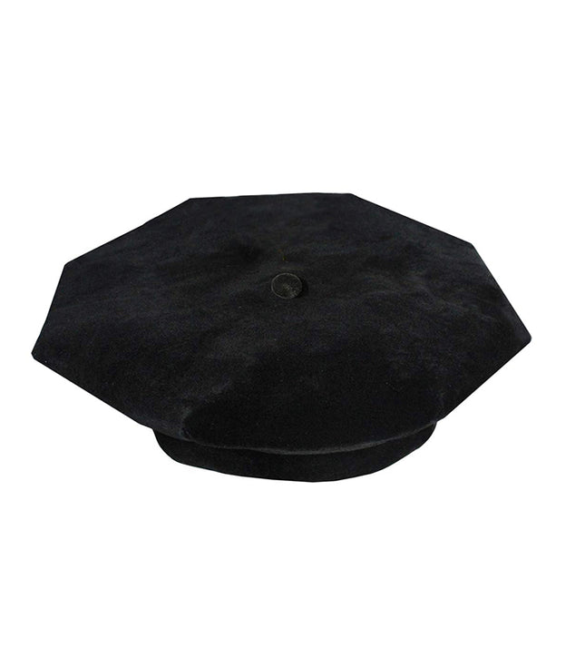 Black Velvet 8-Sided Doctoral Tam – Academic Graduation Cap