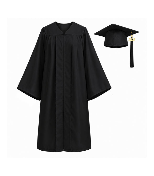 Unisex Matte Graduation Gown Set with Cap & Tassel