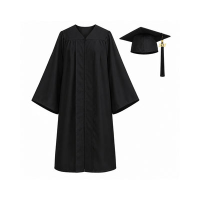 Unisex Matte Graduation Gown Set with Cap & Tassel