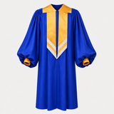 Adult Choir Robe with Gold Satin Panel – Unisex Church Gown