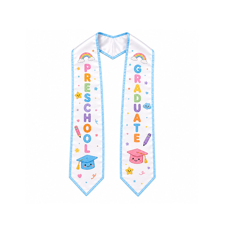 Kids Preschool Graduation Stole – Colorful Printed Sash