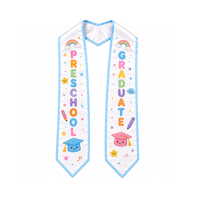 Kids Preschool Graduation Stole – Colorful Printed Sash
