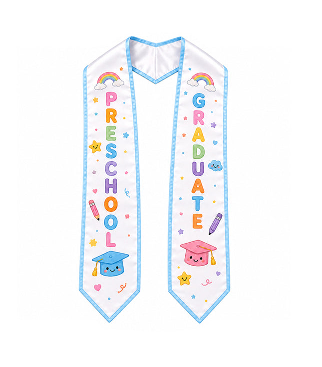 Kids Preschool Graduation Stole – Colorful Printed Sash