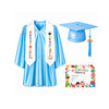 Shiny Preschool Graduation Gown Set with Cap, Stole & Diploma