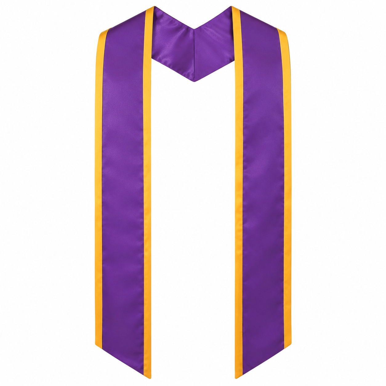 Graduation Stole with Contrasting Trim – Satin Honor Sash 72“