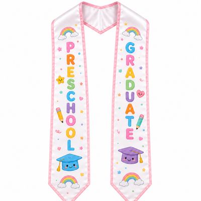 Kids Preschool Graduation Stole – Colorful Printed Sash