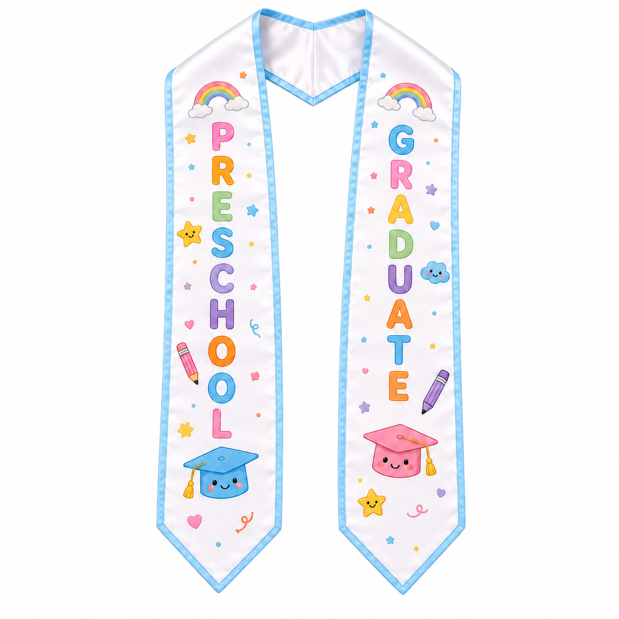 Kids Preschool Graduation Stole – Colorful Printed Sash