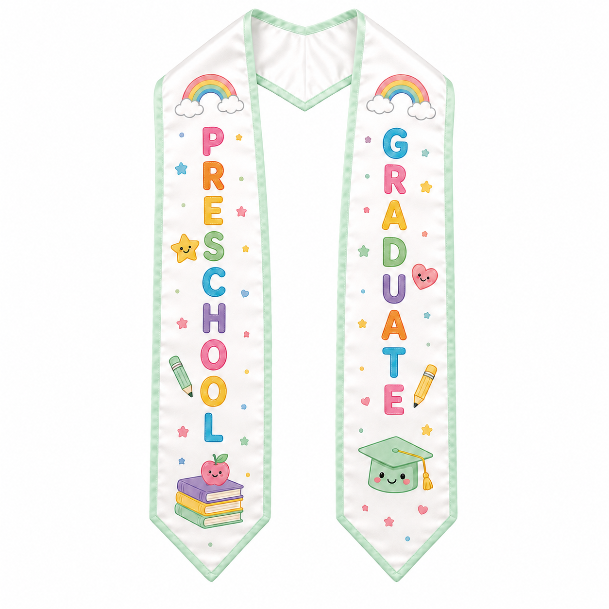 Kids Preschool Graduation Stole – Colorful Printed Sash