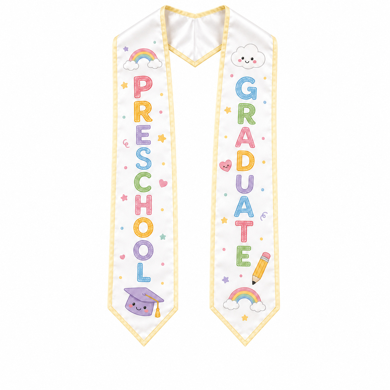 Kids Preschool Graduation Stole – Colorful Printed Sash