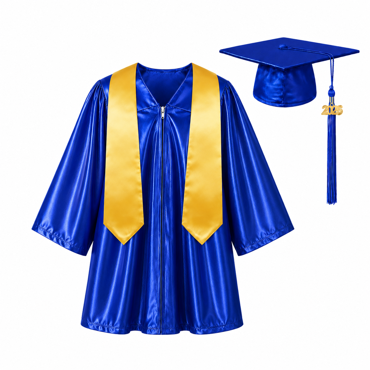 Shiny Kids Graduation Gown Set with Cap & Stole