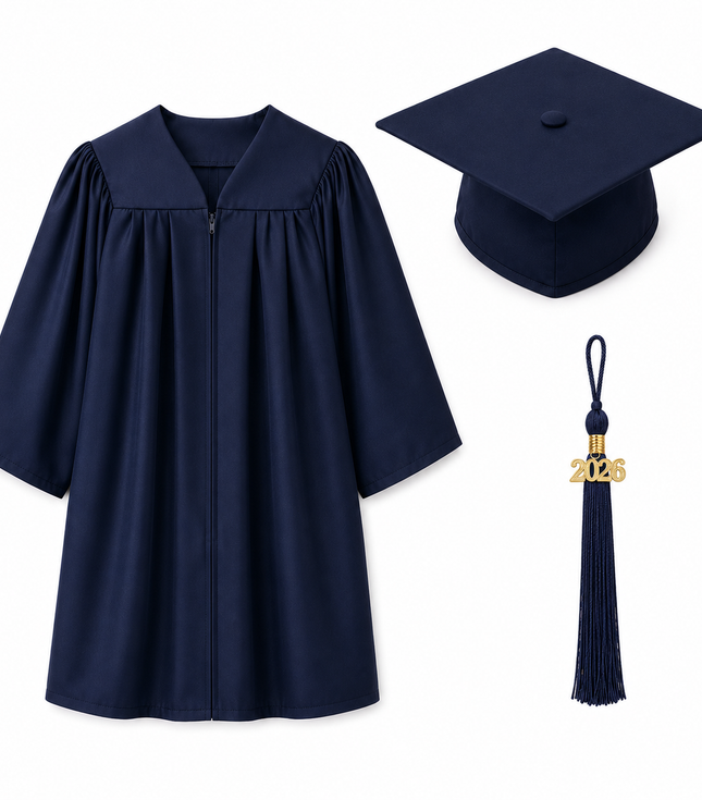 Matte Graduation Cap & Gown Set for Kindergarten & Preschool
