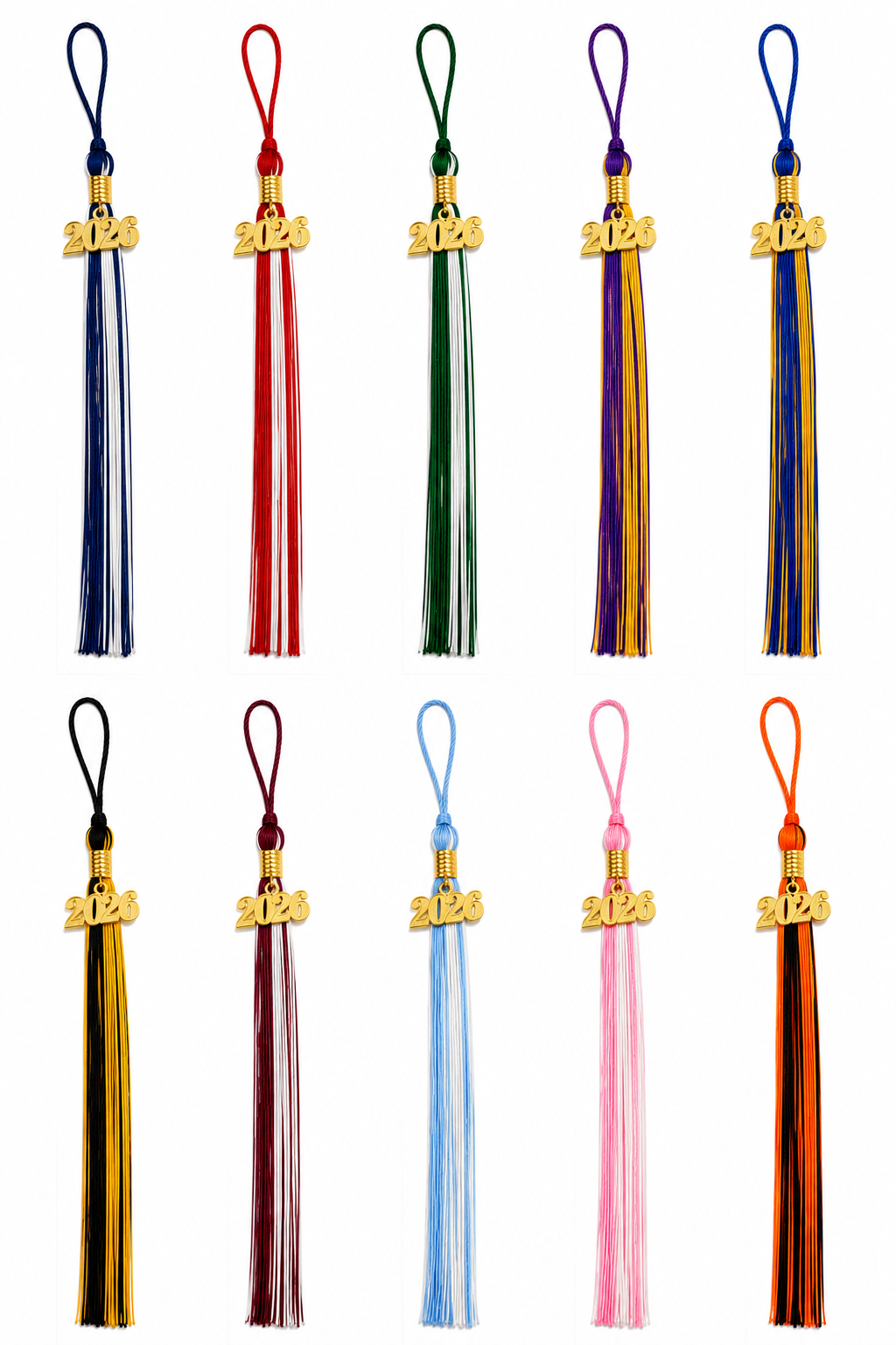 Two-Color Graduation Tassel with Gold Year Charm