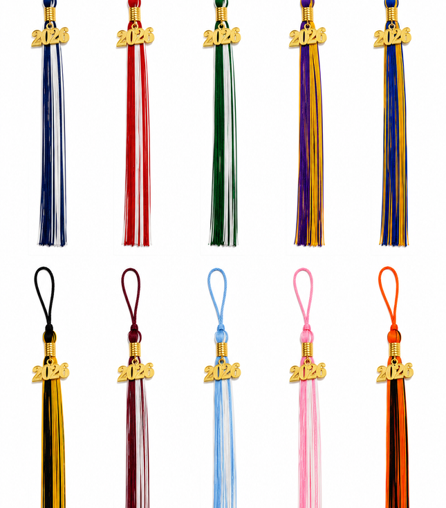 Two-Color Graduation Tassel with Gold Year Charm