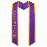 72 Inch Custom Graduation Stole with Embroidery & Printing