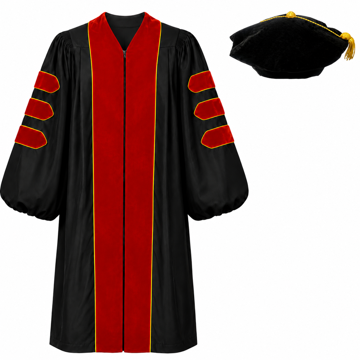 Doctoral Graduation Gown & Tam Set – Velvet Panels