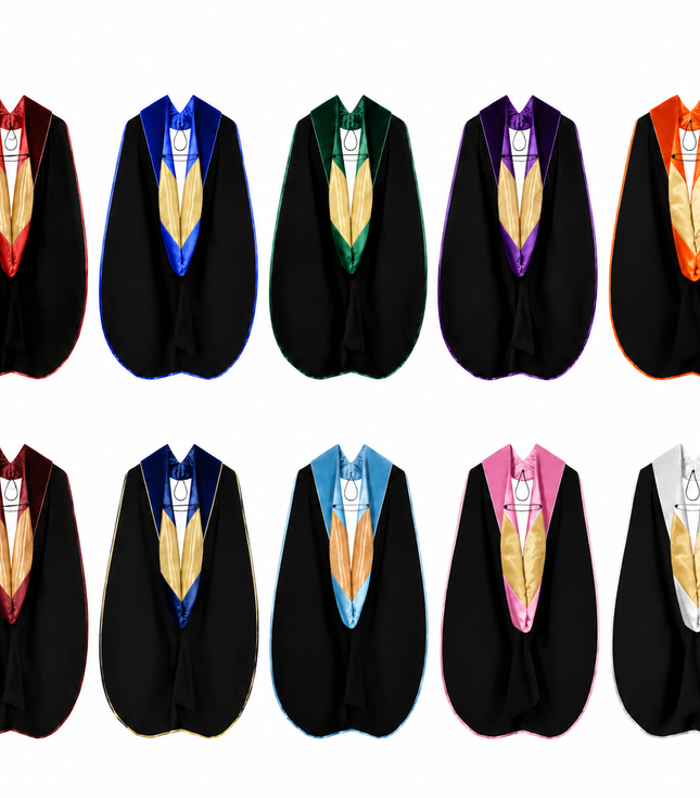 Custom Doctoral Academic Hood – Velvet Trim & Embroidery