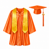 Shiny Kids Graduation Gown Set with Cap & Stole