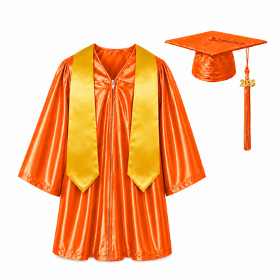 Shiny Kids Graduation Gown Set with Cap & Stole