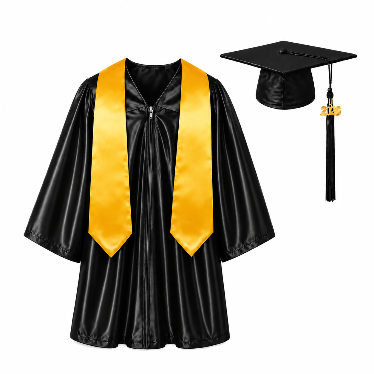 Shiny Kids Graduation Gown Set with Cap & Stole