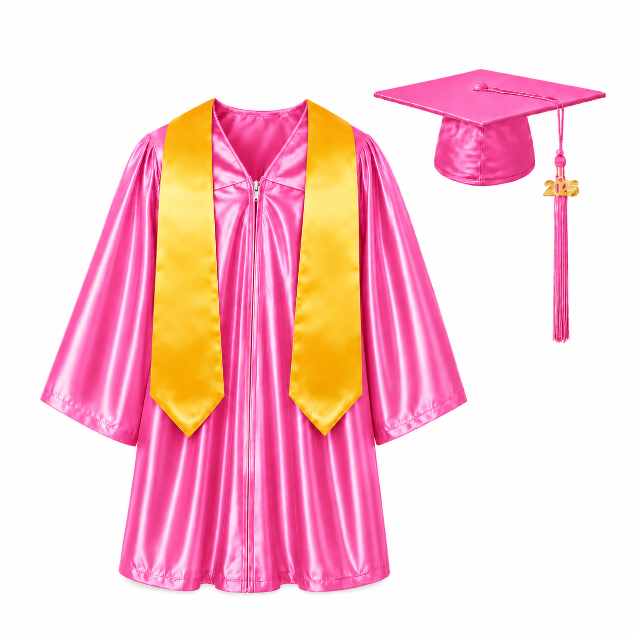 Shiny Kids Graduation Gown Set with Cap & Stole