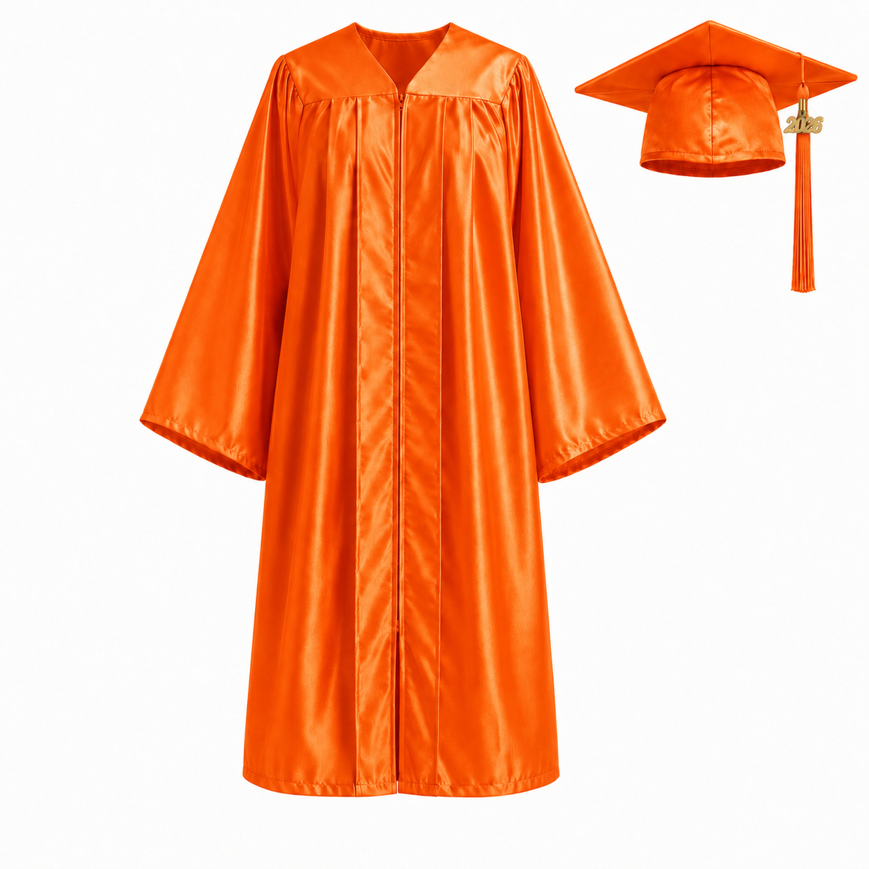 Unisex Shiny Graduation Gown Set with Cap & Tassel