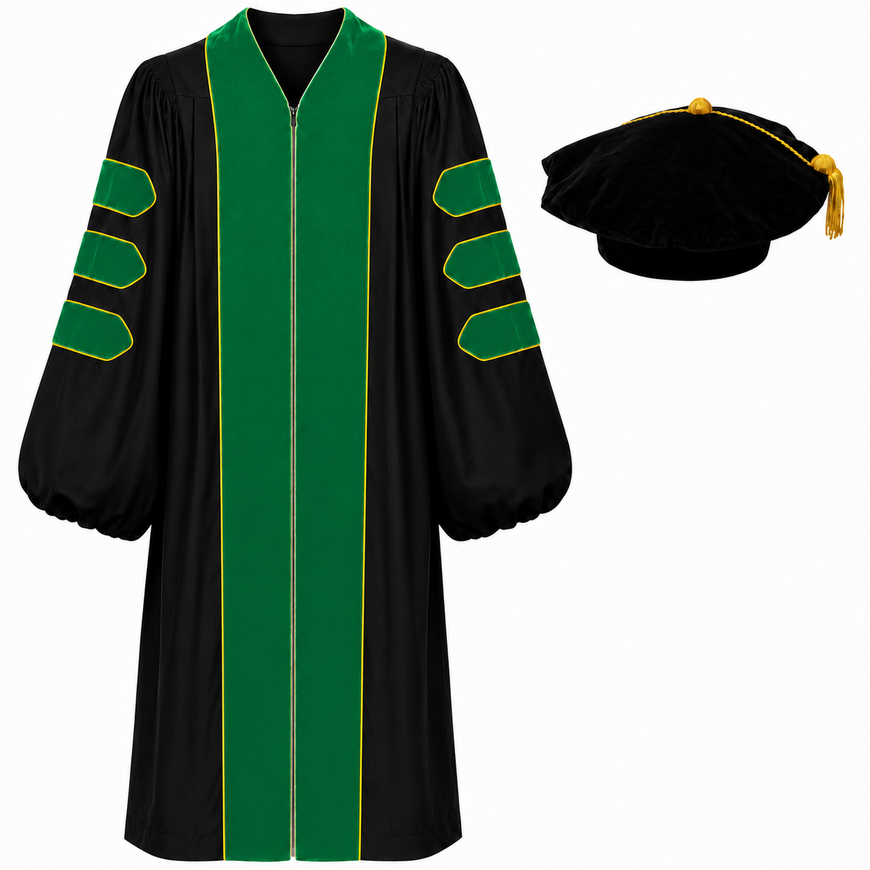 Doctoral Graduation Gown & Tam Set – Velvet Panels