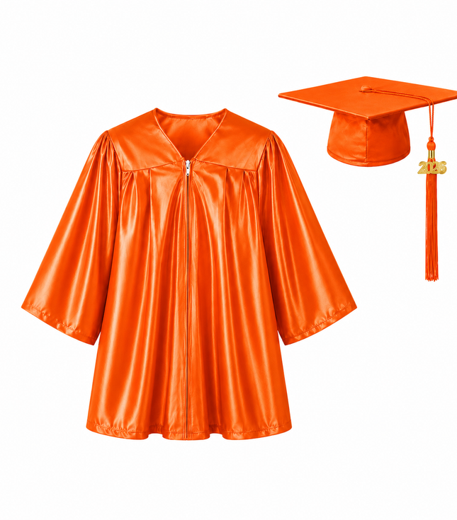 Shiny Graduation Cap & Gown Set for Kindergarten & Preschool