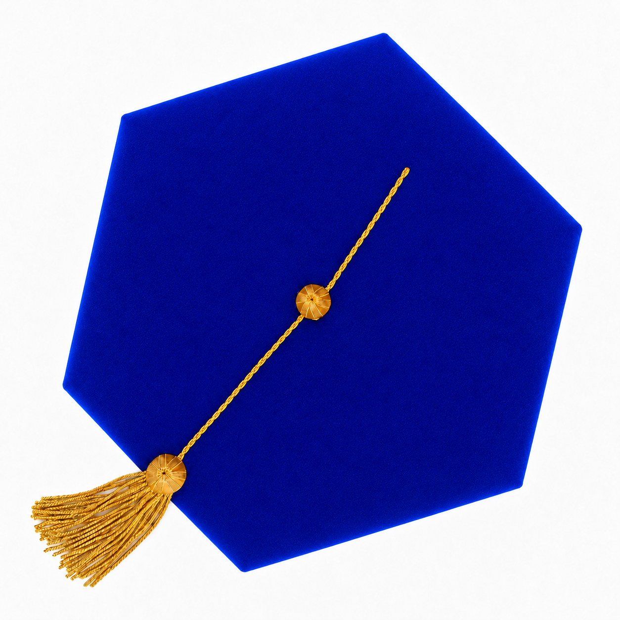 Velvet 8"Sided Doctoral Tam Graduation Cap with Gold Tassel