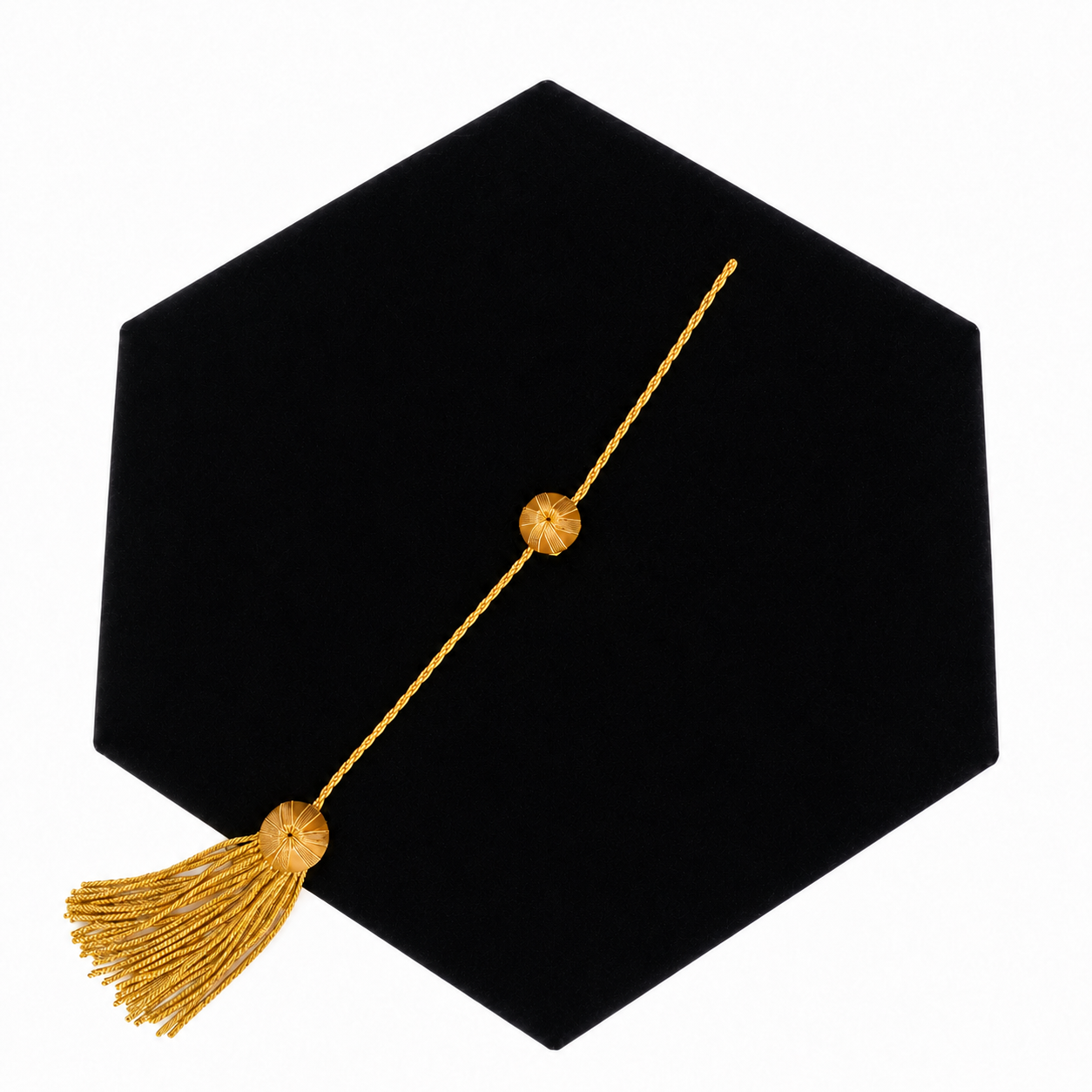 Velvet 8"Sided Doctoral Tam Graduation Cap with Gold Tassel