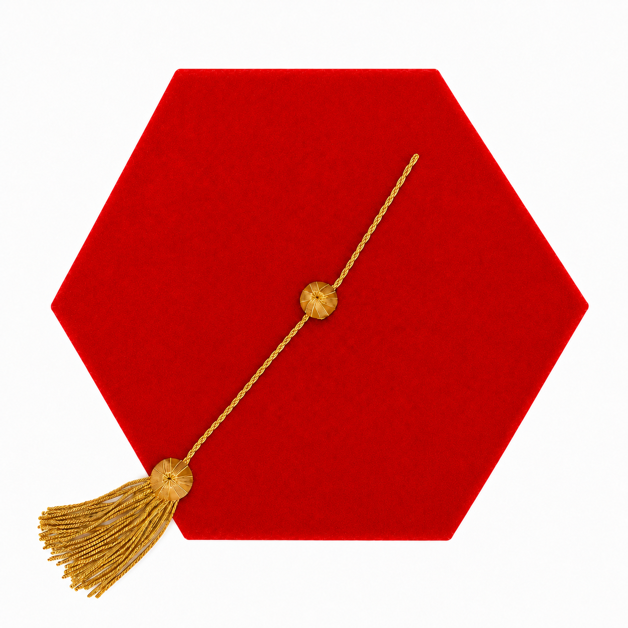 Velvet 8"Sided Doctoral Tam Graduation Cap with Gold Tassel