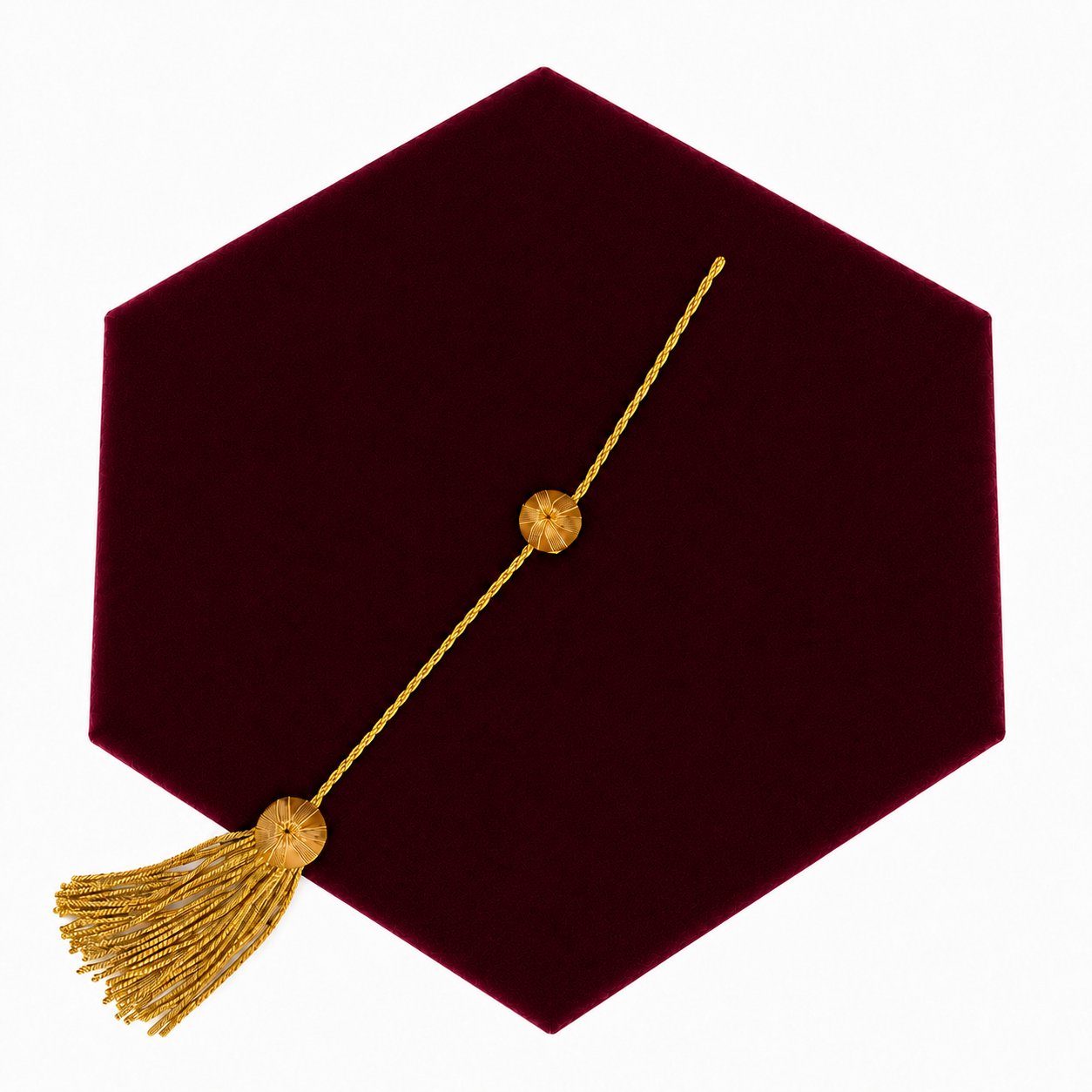 Velvet 8"Sided Doctoral Tam Graduation Cap with Gold Tassel