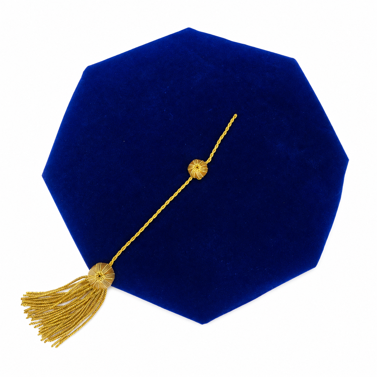 Velvet 8"Sided Doctoral Tam Graduation Cap with Gold Tassel