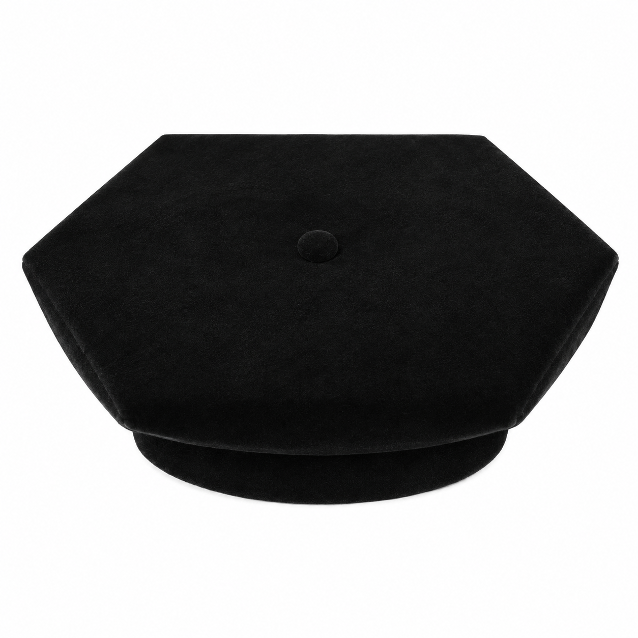 Black Velvet 8-Sided Doctoral Tam – Academic Graduation Cap