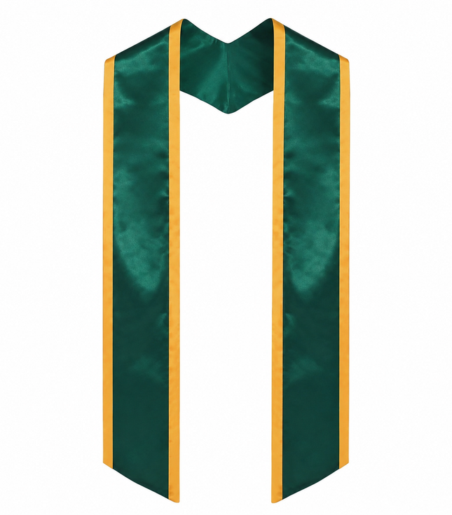 Graduation Stole with Contrasting Trim – Satin Honor Sash 72“